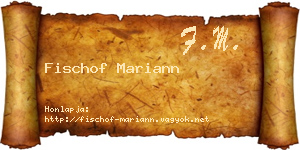 Fischof Mariann névjegykártya