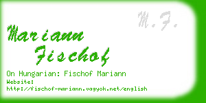 mariann fischof business card
